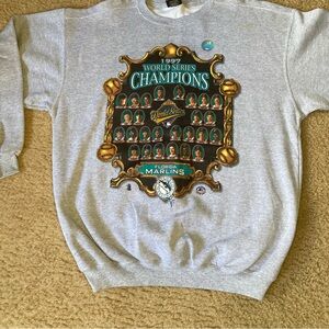 Vintage marlins World Series crewneck  starter sweater nwt